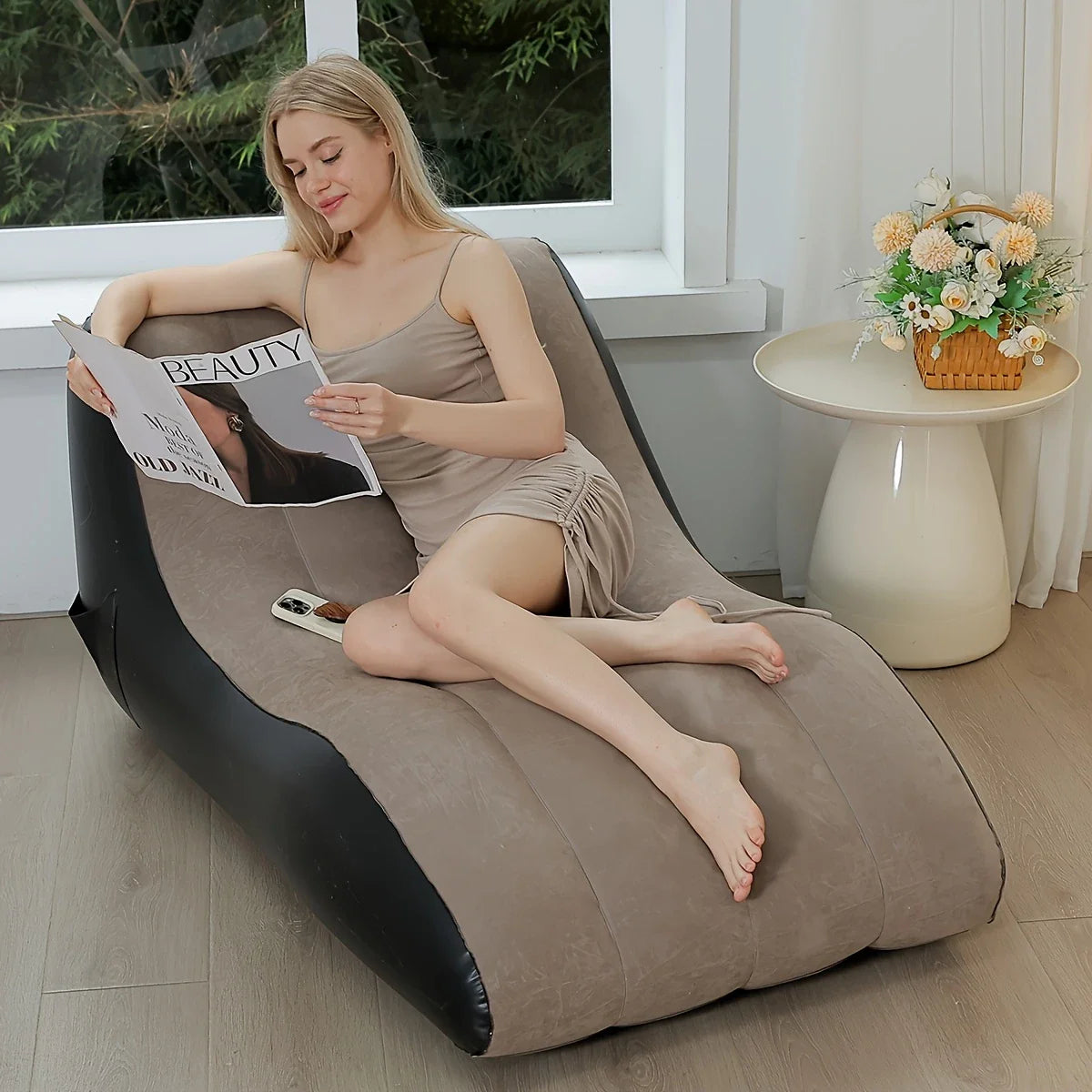 Canapé gonflable en forme de S