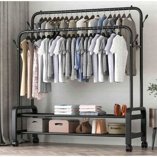 Etagère 2 En 1 Vêtements Et Chaussures avec roulettes