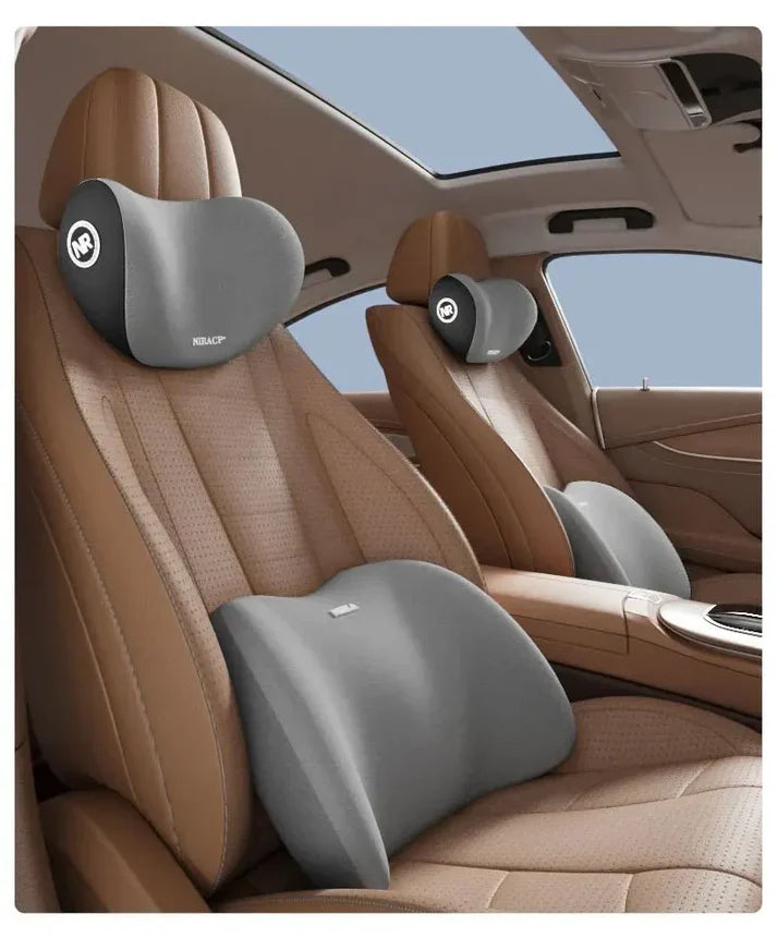 Coussin et Oreiller Lombaire en Mousse à Mémoire de Forme Ergonomique pour Voiture -