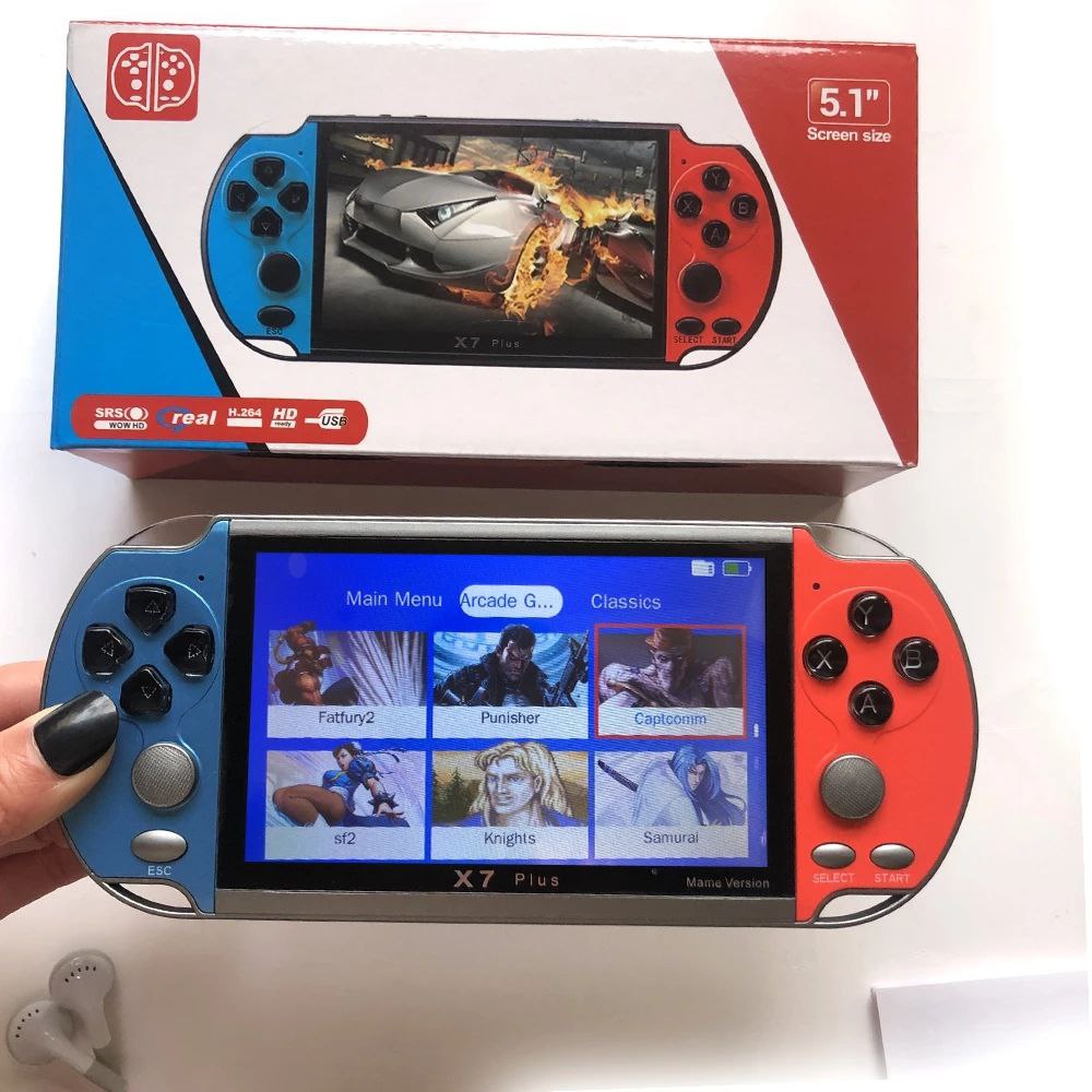 🎮 Console de jeux X7 PLUS (mémoire interne 8Gb, lecteur audio et vidéo)